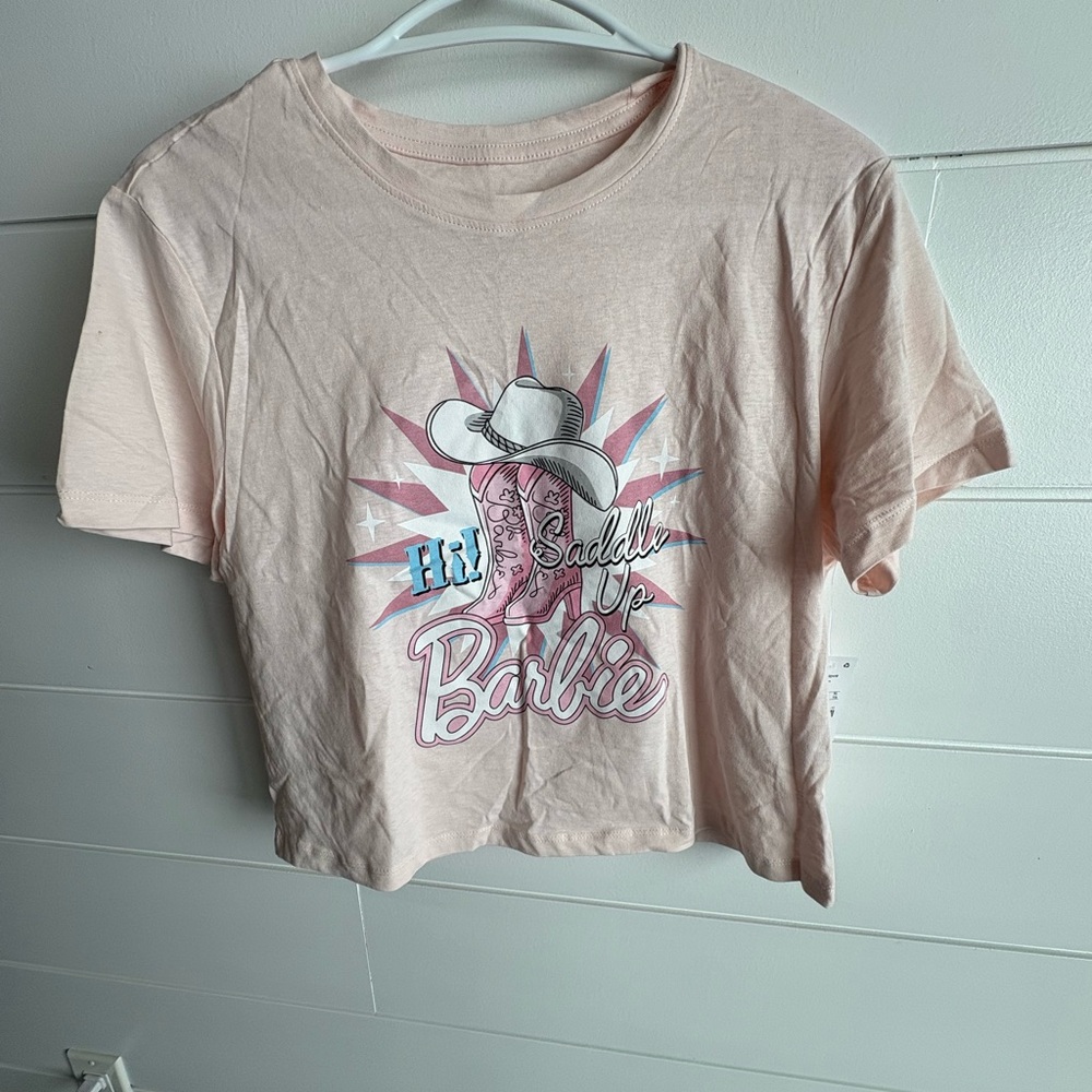 Ardene Pink 'Saddle Up Barbie' Crop Tee